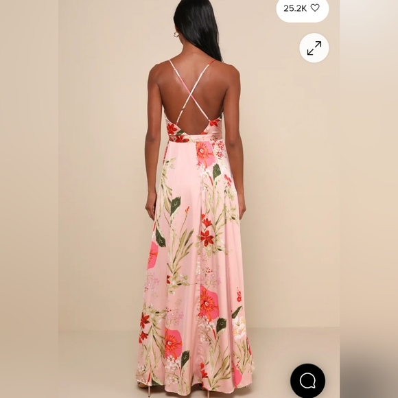 Still the One Blush Pink Floral Print Satin Maxi Dress - Picture 2 of 8